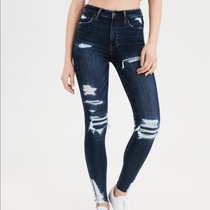 American Eagle Dark Blue HighWaisted Jegging Size8